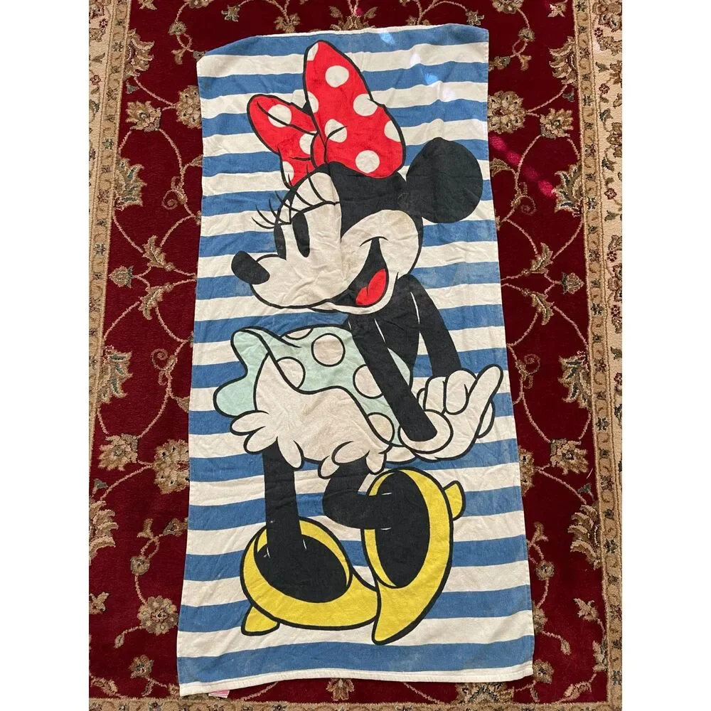 Vintage Minnie Mouse Disney Beach Towel 1980s 55